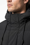 Men’s Winter Warm Longline Puffer Coat with Hood and Full Zip