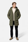 Men’s Winter Warm Longline Puffer Coat with Hood and Full Zip