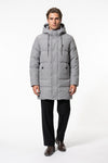 Men’s Winter Warm Longline Puffer Coat with Hood and Full Zip