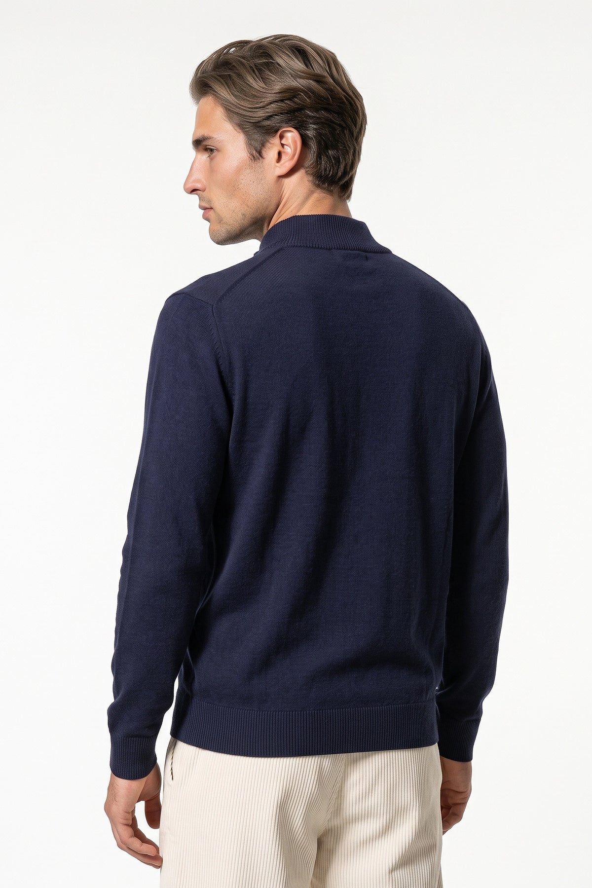 Men’s Winter Comfortable Fine Knit Quarter Zip Jumper