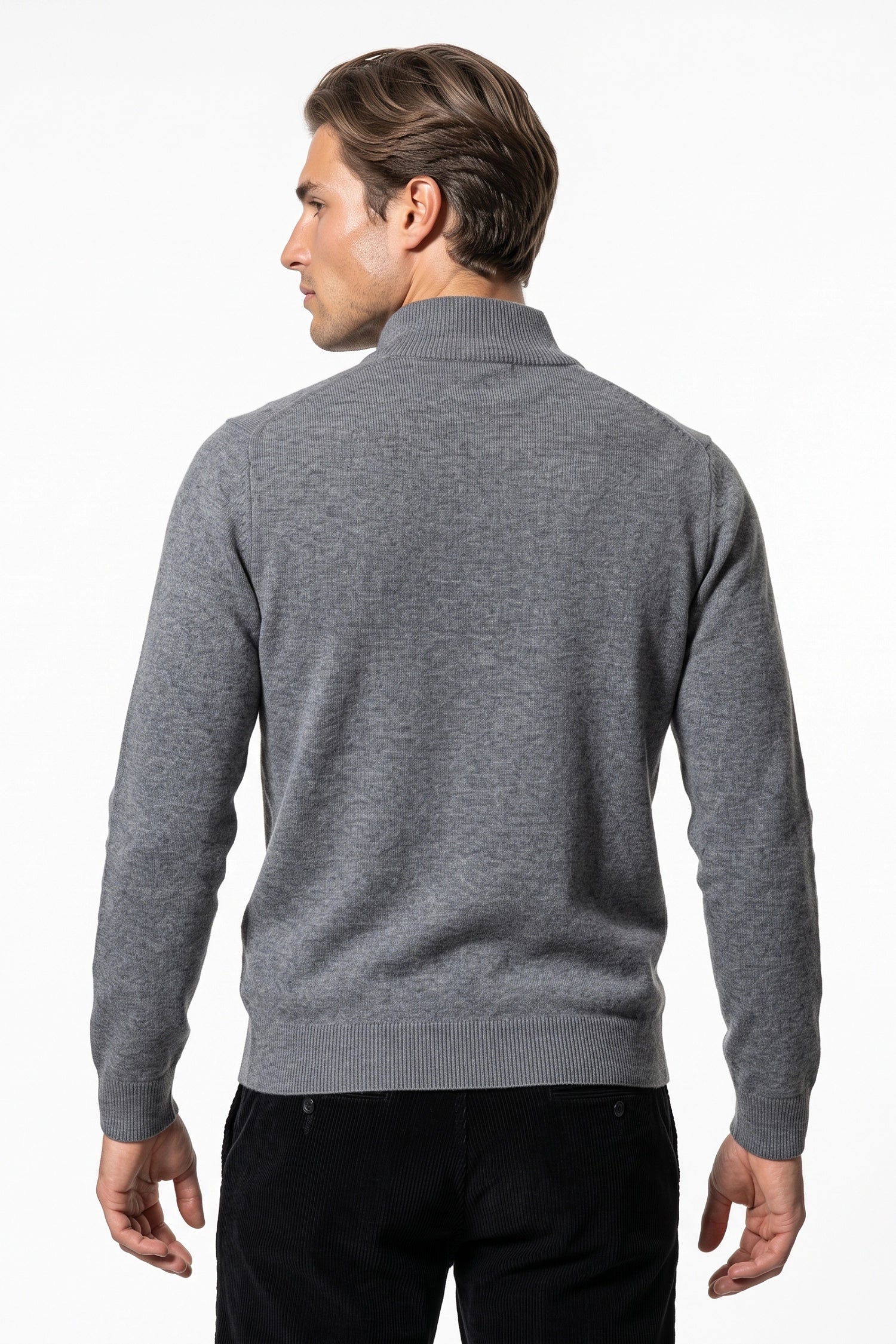 Men’s Winter Comfortable Fine Knit Quarter Zip Jumper