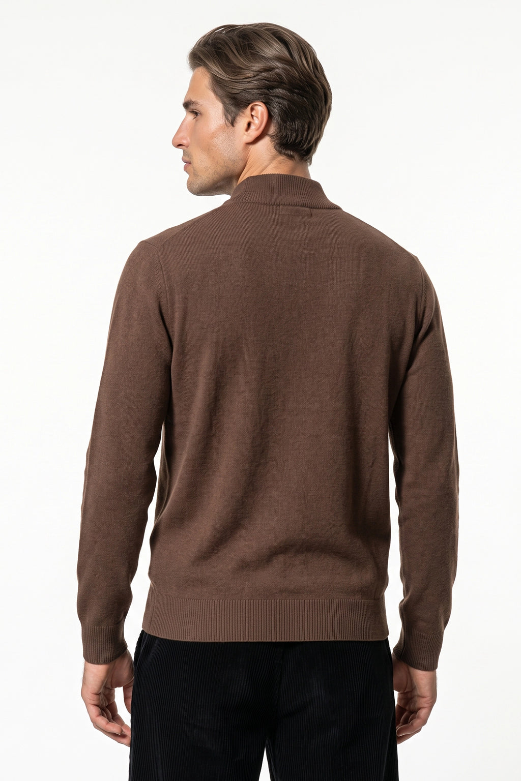 Men’s Winter Comfortable Fine Knit Quarter Zip Jumper