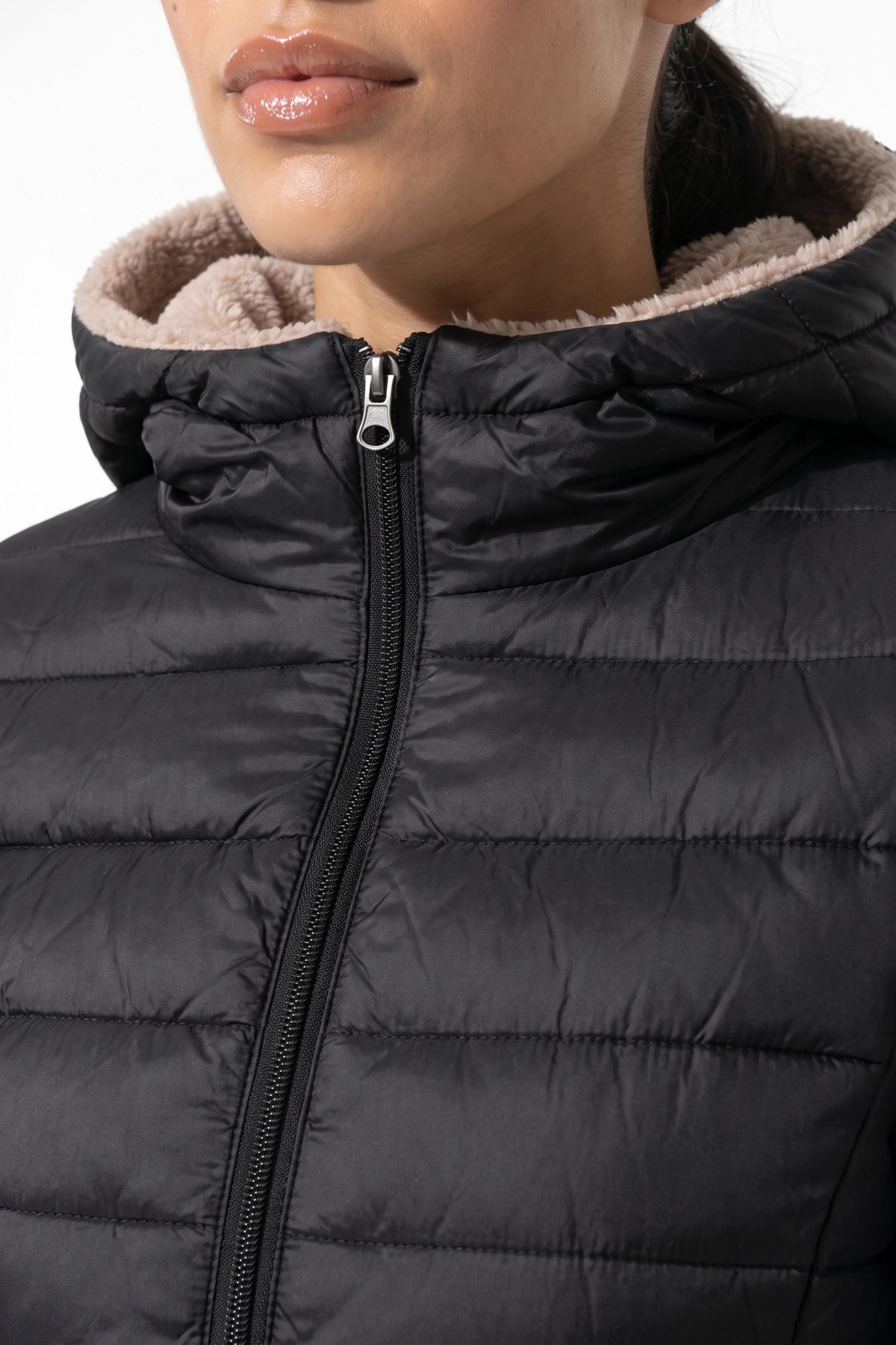 Women’s Winter Warm Fleece Lined Hooded Longline Puffer Coat