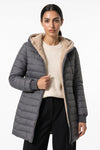 Women’s Winter Warm Fleece Lined Hooded Longline Puffer Coat