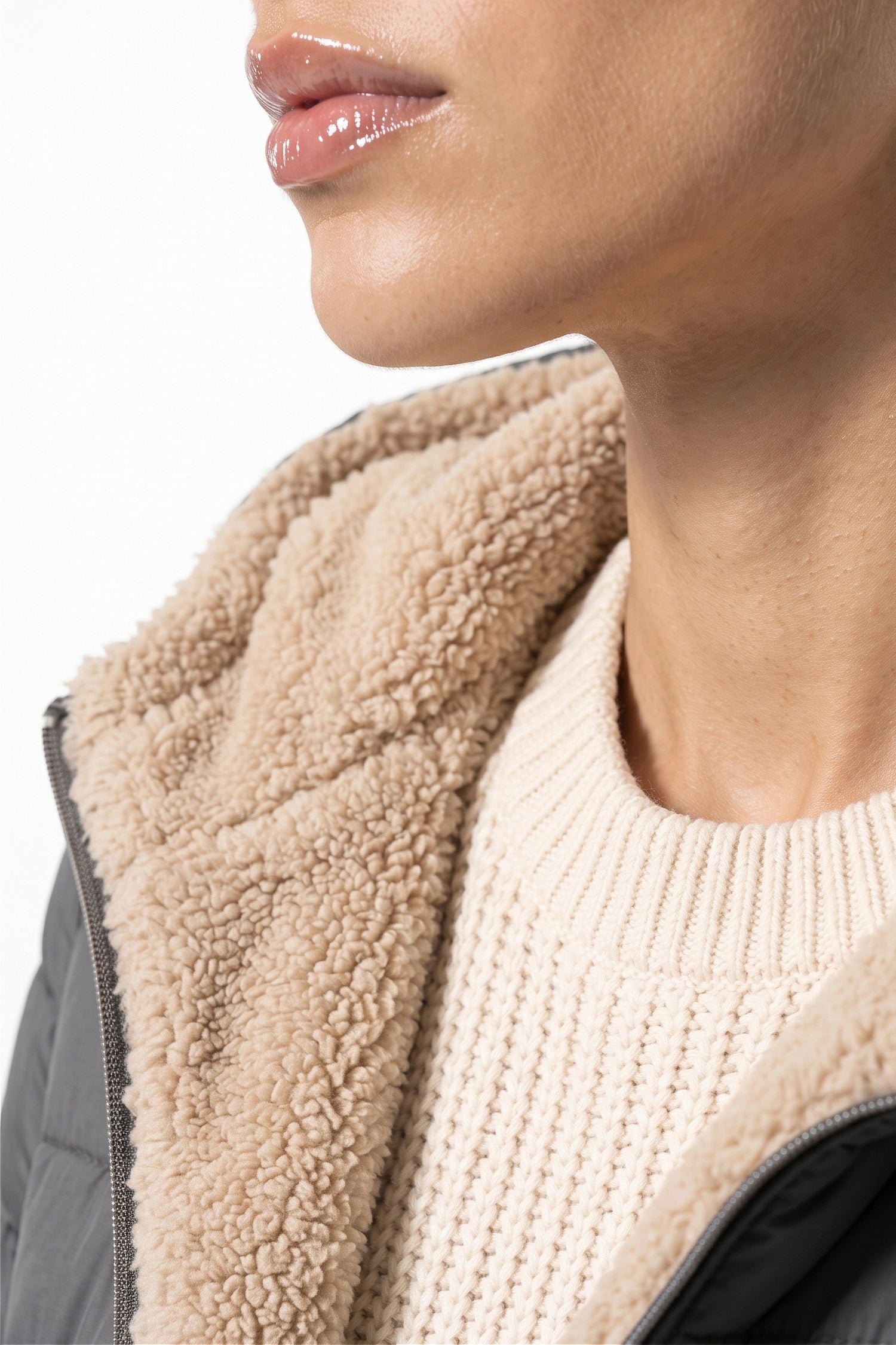 Women’s Winter Warm Fleece Lined Hooded Longline Puffer Coat