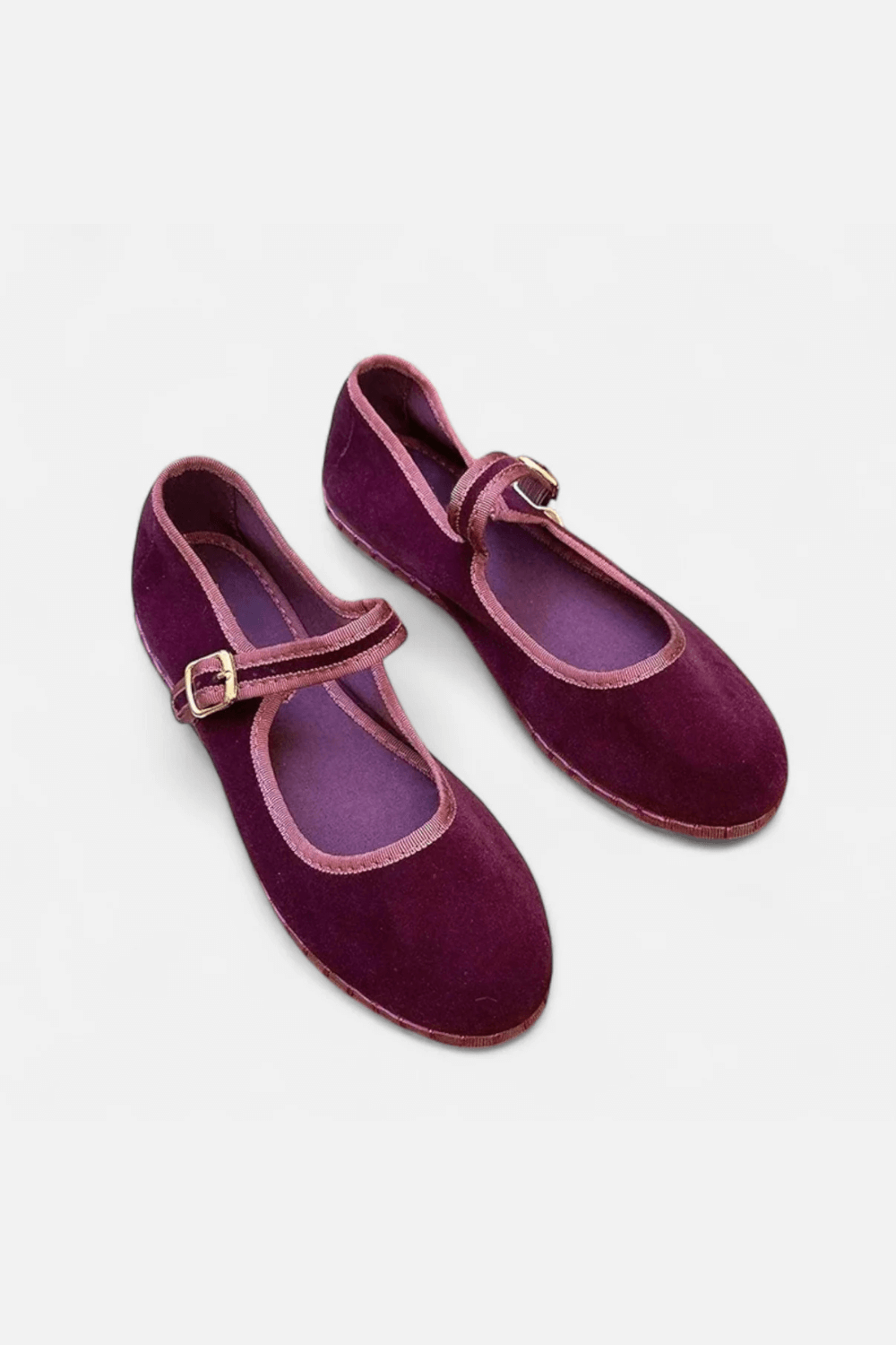 Caurelle | Hand-Stitched Red Cloth Ballet Flats – Effortless Elegance for Every Step