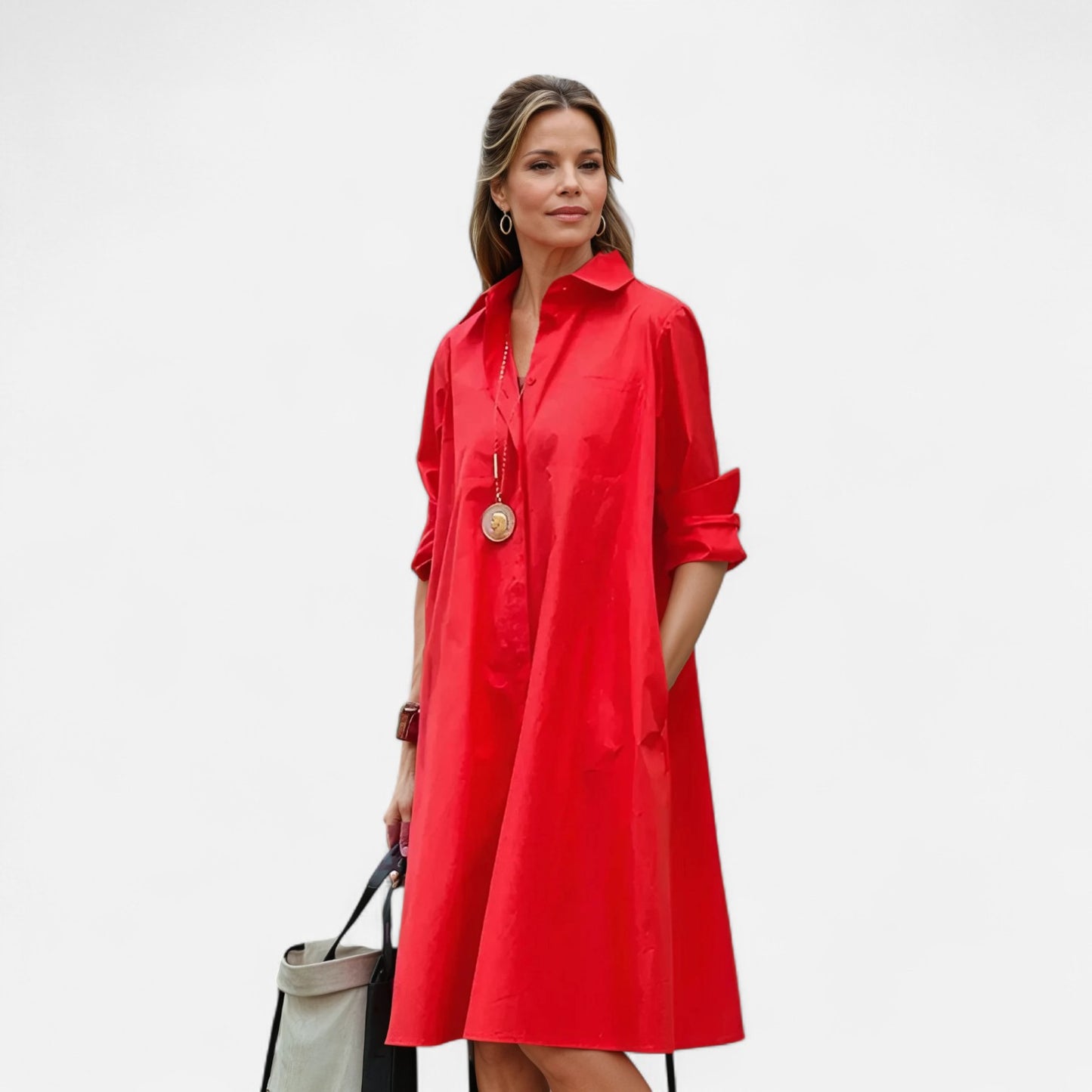 Caurelle | Everyday Pocket Shirt Dress – Effortless Style, All-Day Comfort