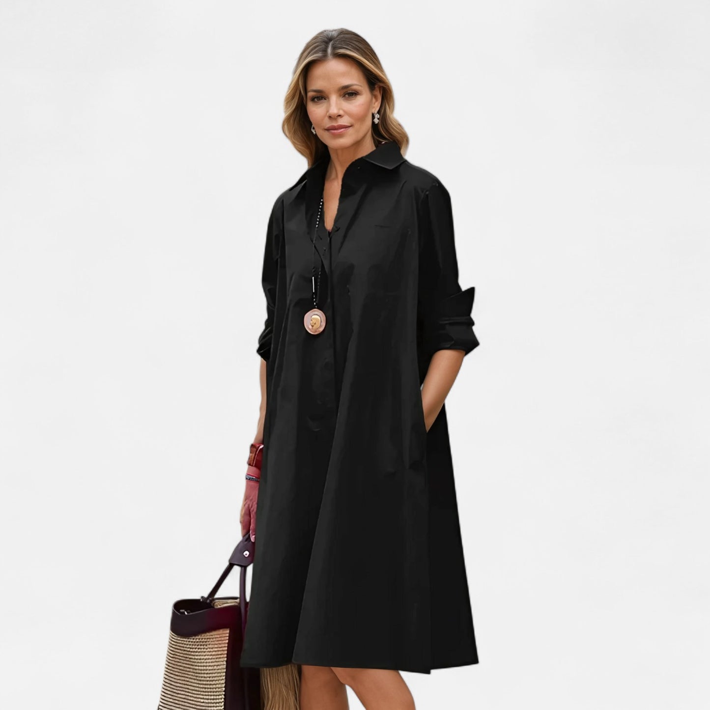 Caurelle | Everyday Pocket Shirt Dress – Effortless Style, All-Day Comfort