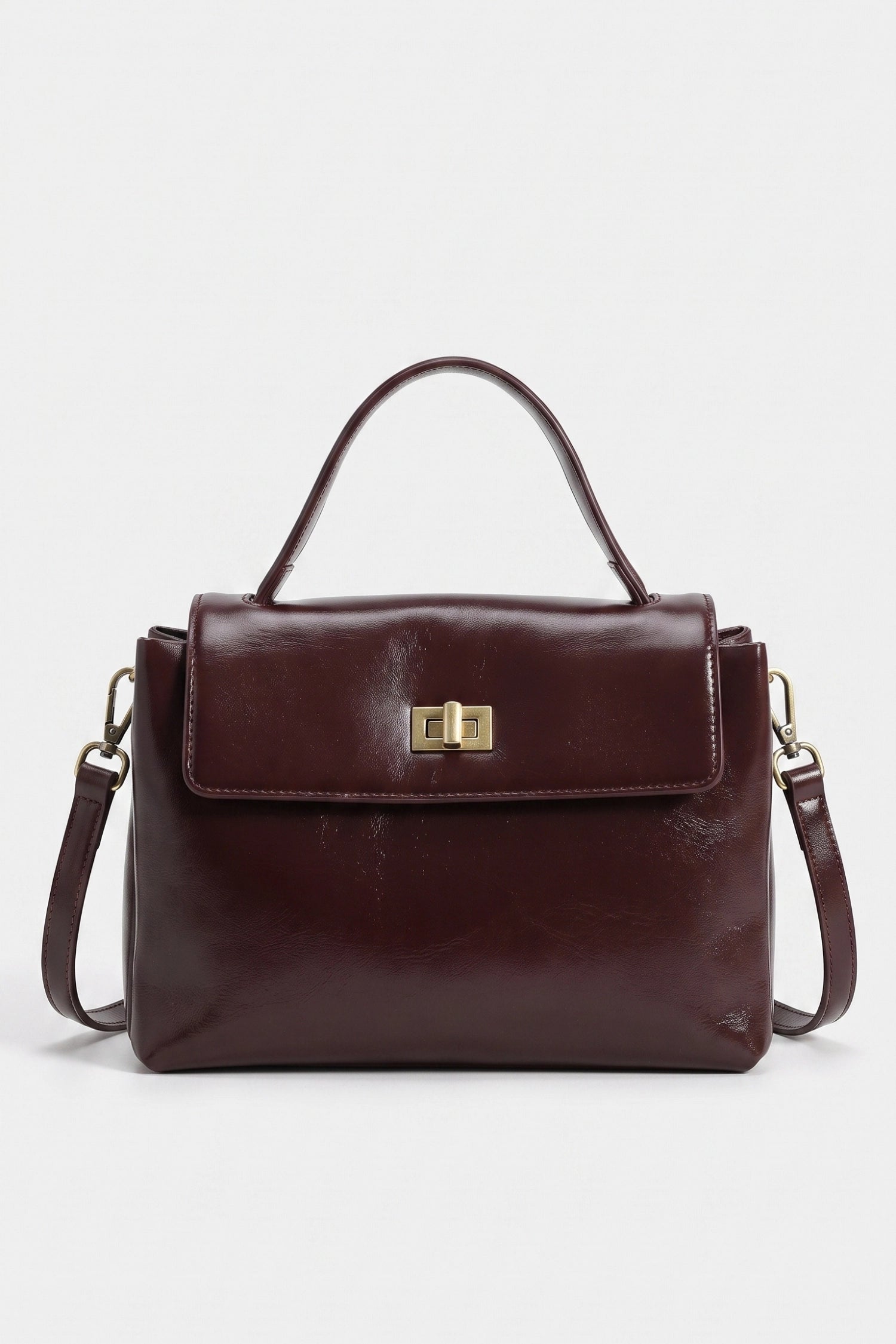 Women's Versatile Genuine Leather Satchel Crossbody Bag with Top Handle
