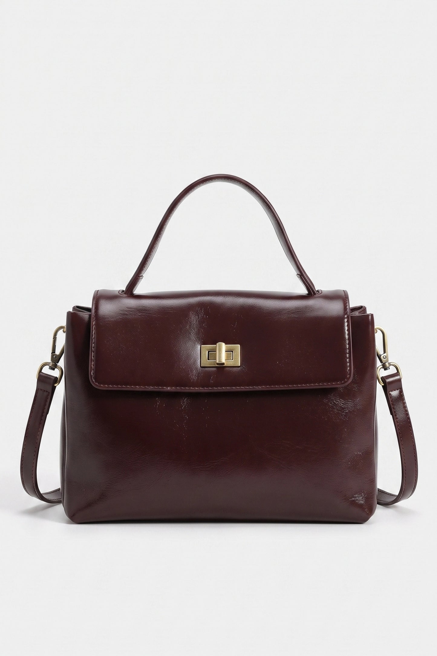 Women's Versatile Genuine Leather Satchel Crossbody Bag with Top Handle