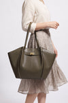 Women's Spacious Leather Shoulder Tote Bag