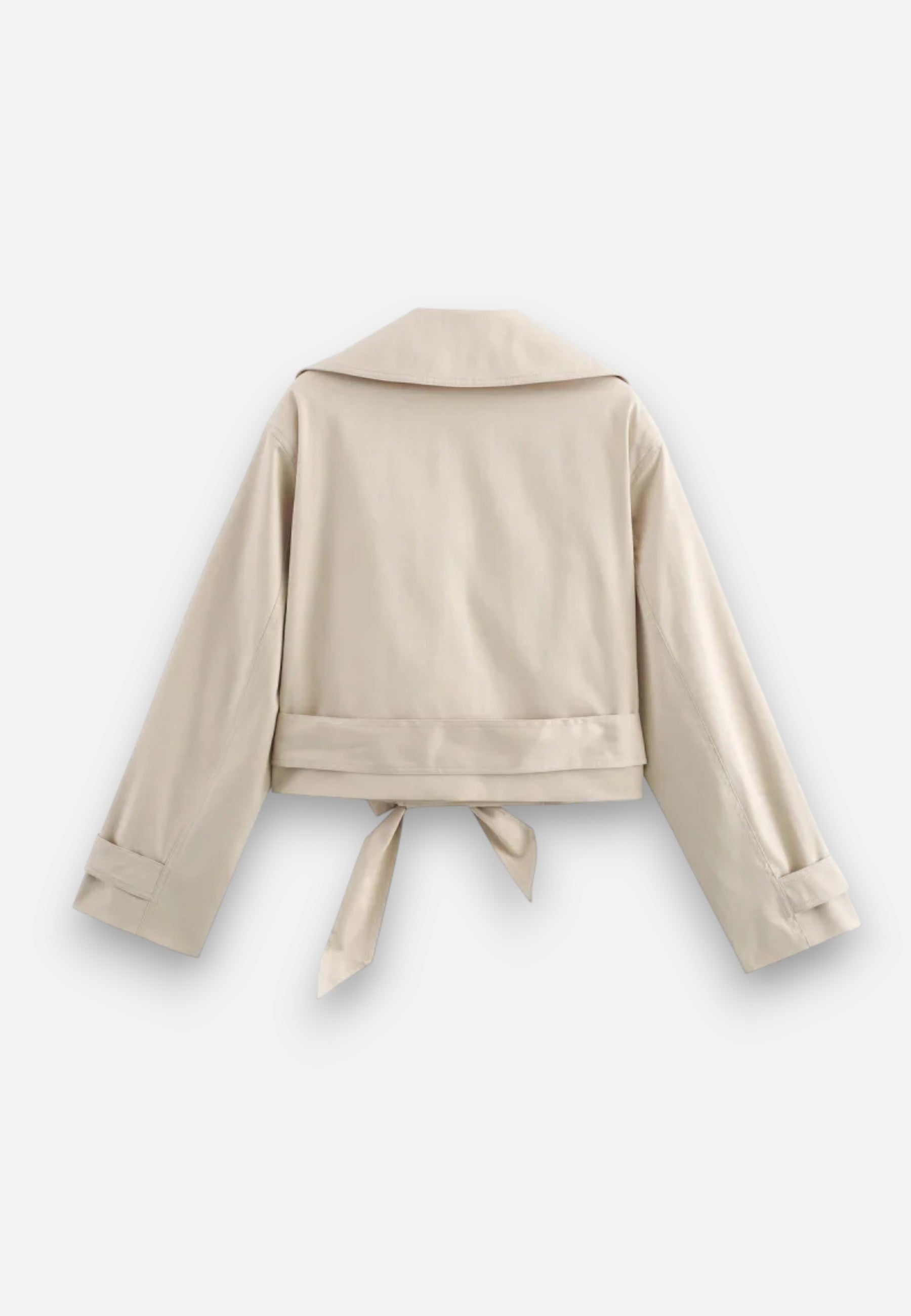 Caurelle | Women’s Cropped Trench – Double-Breasted Belted