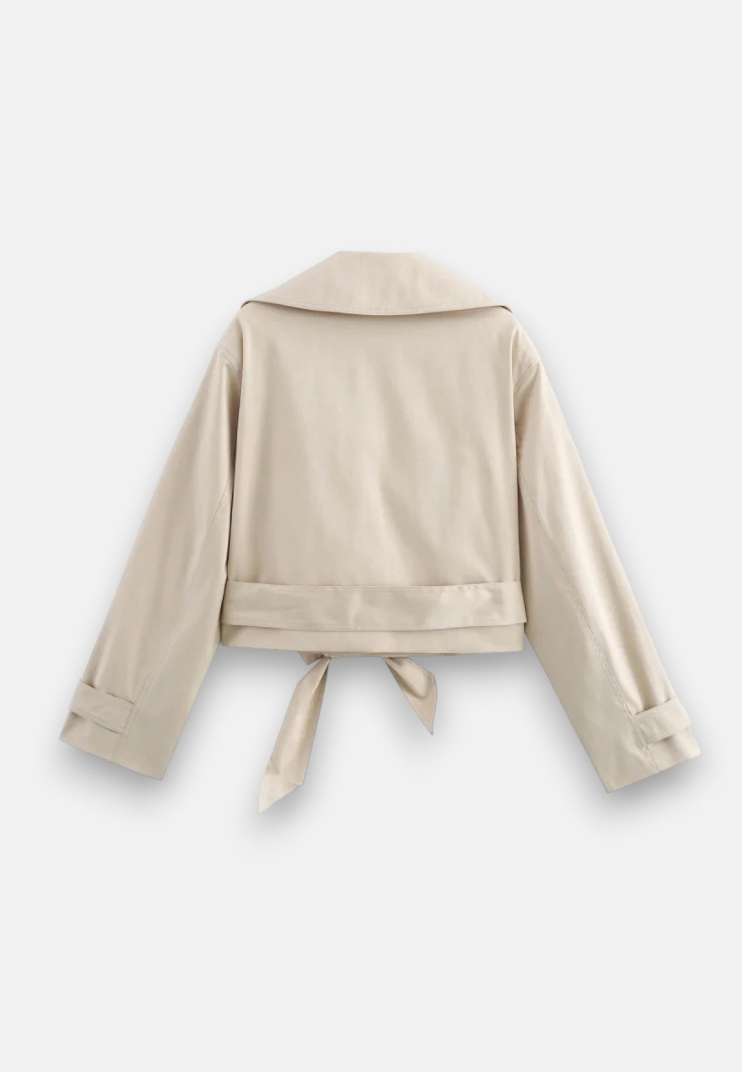 Caurelle | Women’s Cropped Trench – Double-Breasted Belted