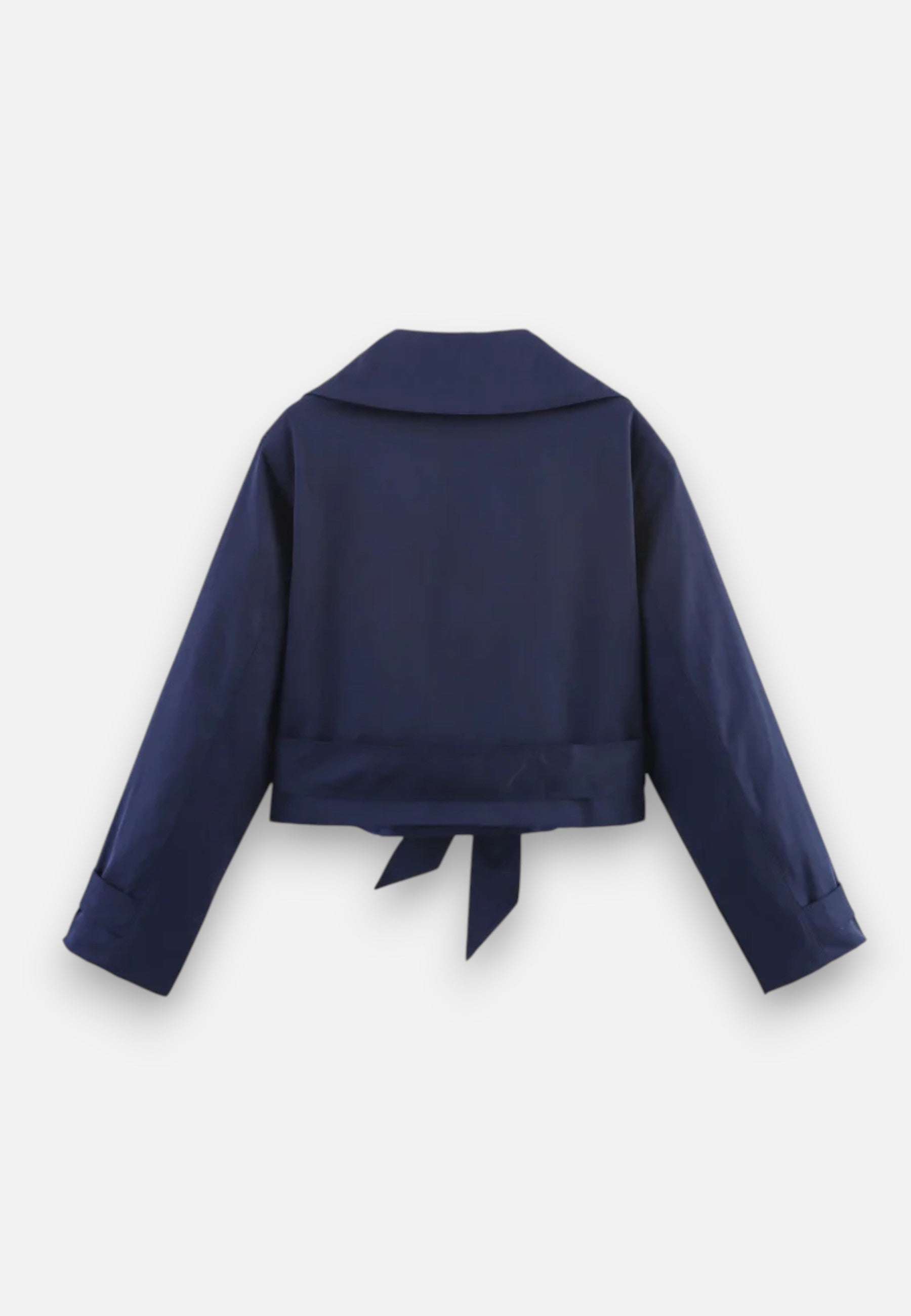 Caurelle | Women’s Cropped Trench – Double-Breasted Belted