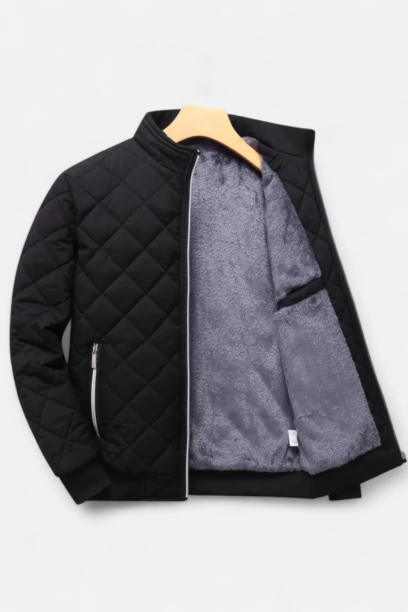 Caurelle | Men’s Quilted Winter Jacket – Fleece-Lined Zip-Up