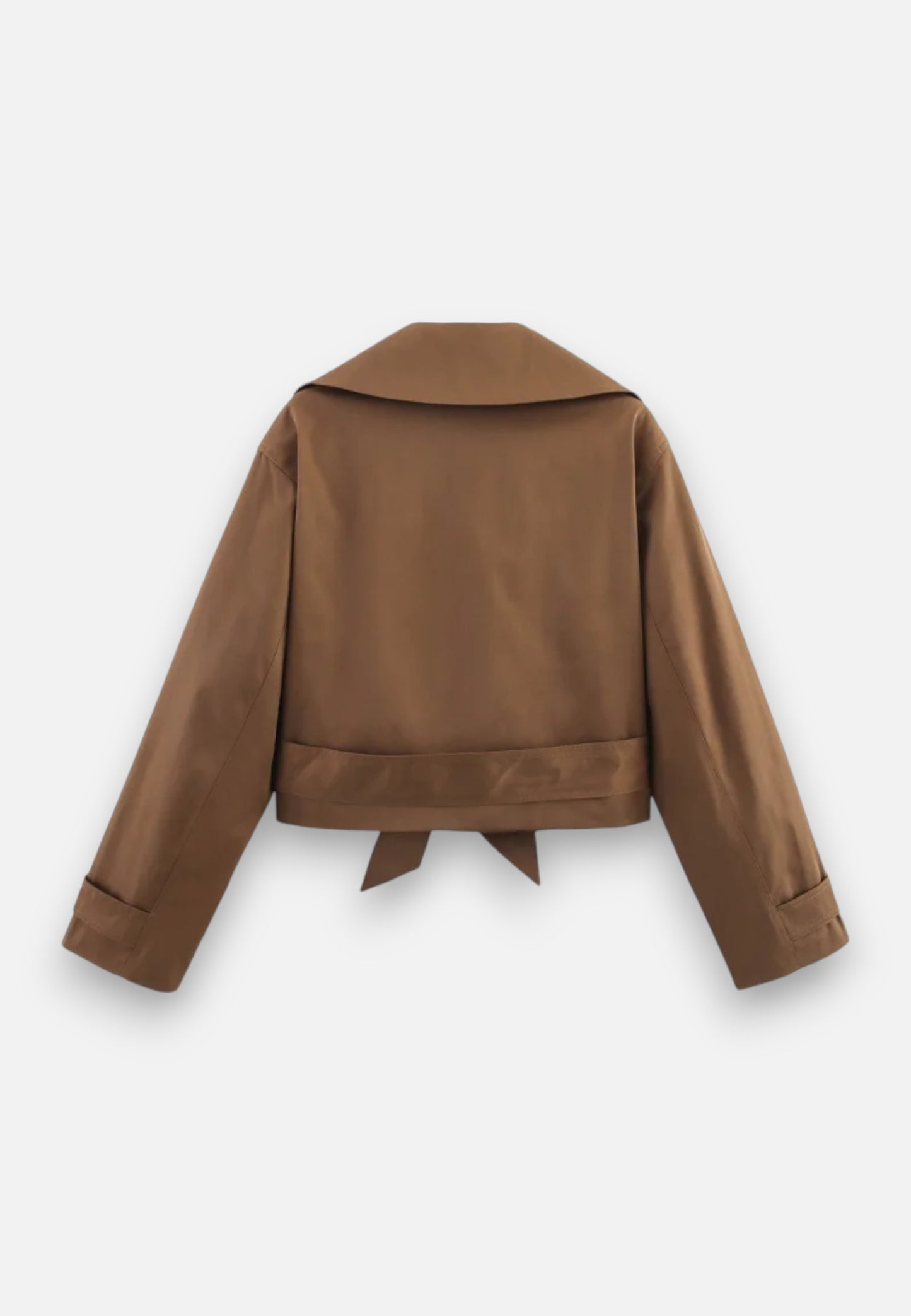 Caurelle | Women’s Cropped Trench – Double-Breasted Belted