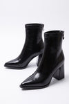 Women's Pointed Ankle Boots with Block Heel