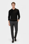 Caurelle | Men’s Knitted V-Neck Jumper – Polo Collar Autumn Winter