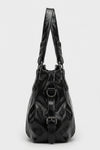 Women's Large Capacity Leather Shoulder Bag with Buckle Handle