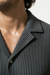 Men's Ribbed Knit Resort Shirt and Shorts set with Camp Collar