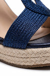 Women's Espadrille Wedge Sandals with Cross Straps