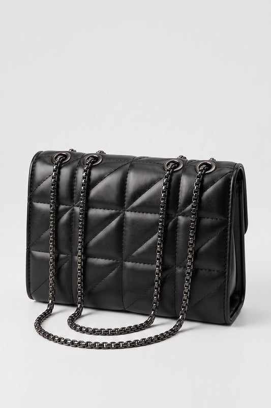 Women's Lightweight Quilted Chain Crossbody Shoulder Bag