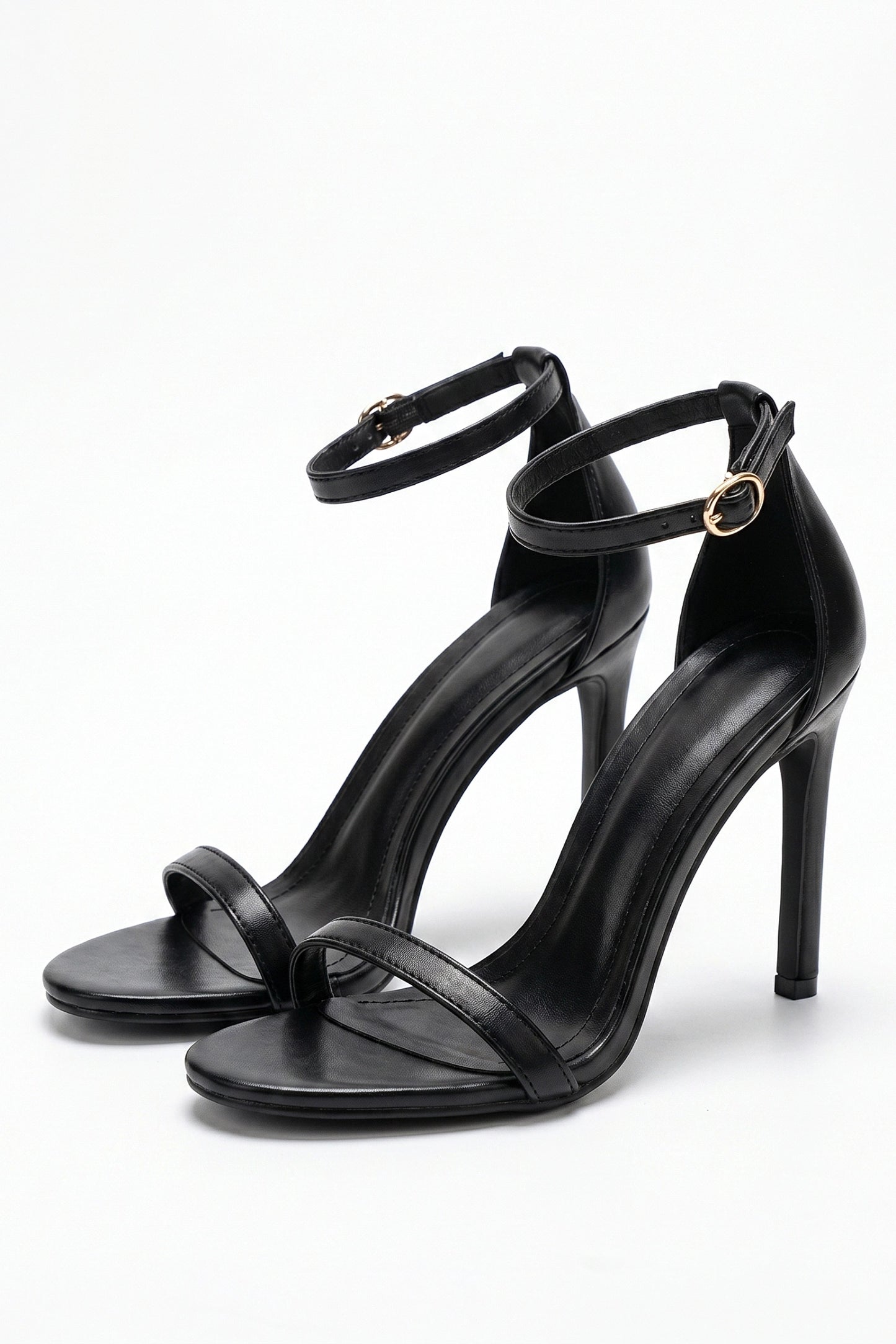 Caurelle | Women’s Open Toe Black High Heels Cut-Out Evening Elegance