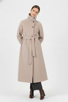 Caurelle | Women’s Long Belted High Neck Coat