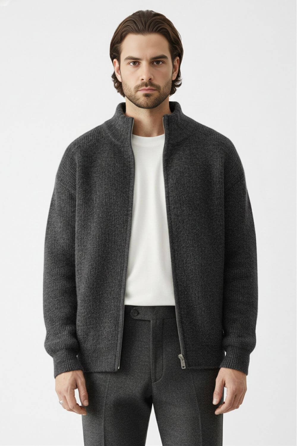 Caurelle | Men’s Zip Knit Jumper in Wool Blend