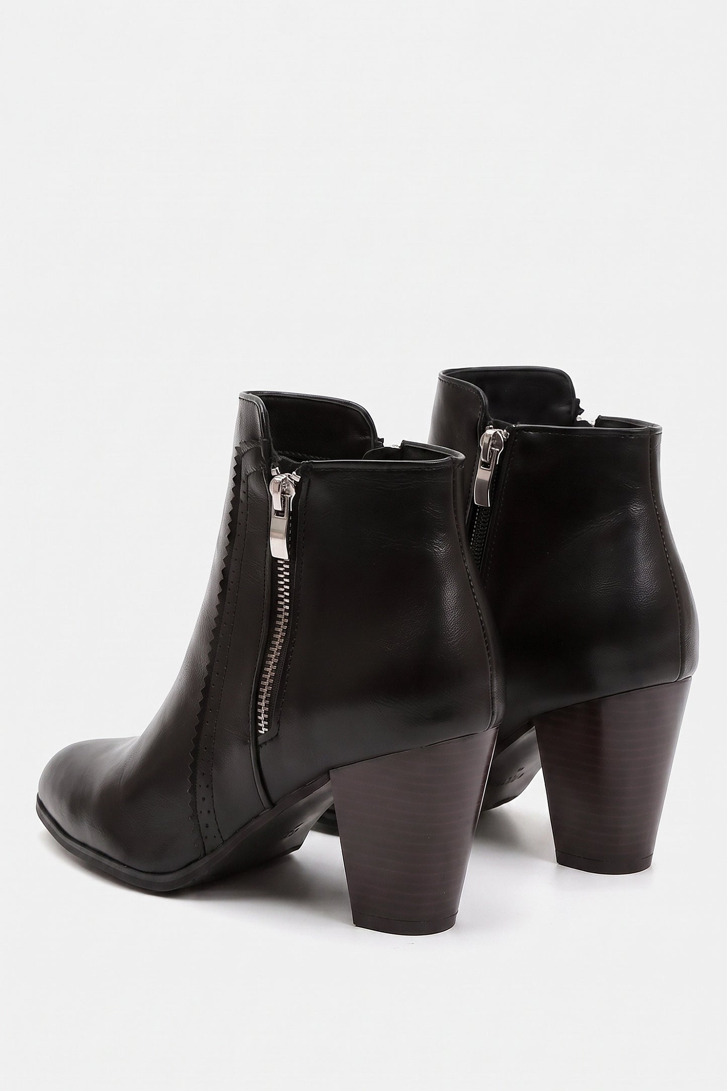 Women's Winter Versatile Leather Ankle Boots Side Zip and Round Toe