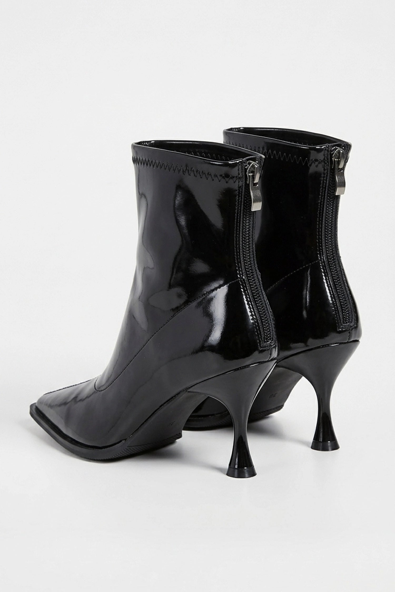 Women’s Pointed Toe High Heeled Ankle Boots with Back Zip