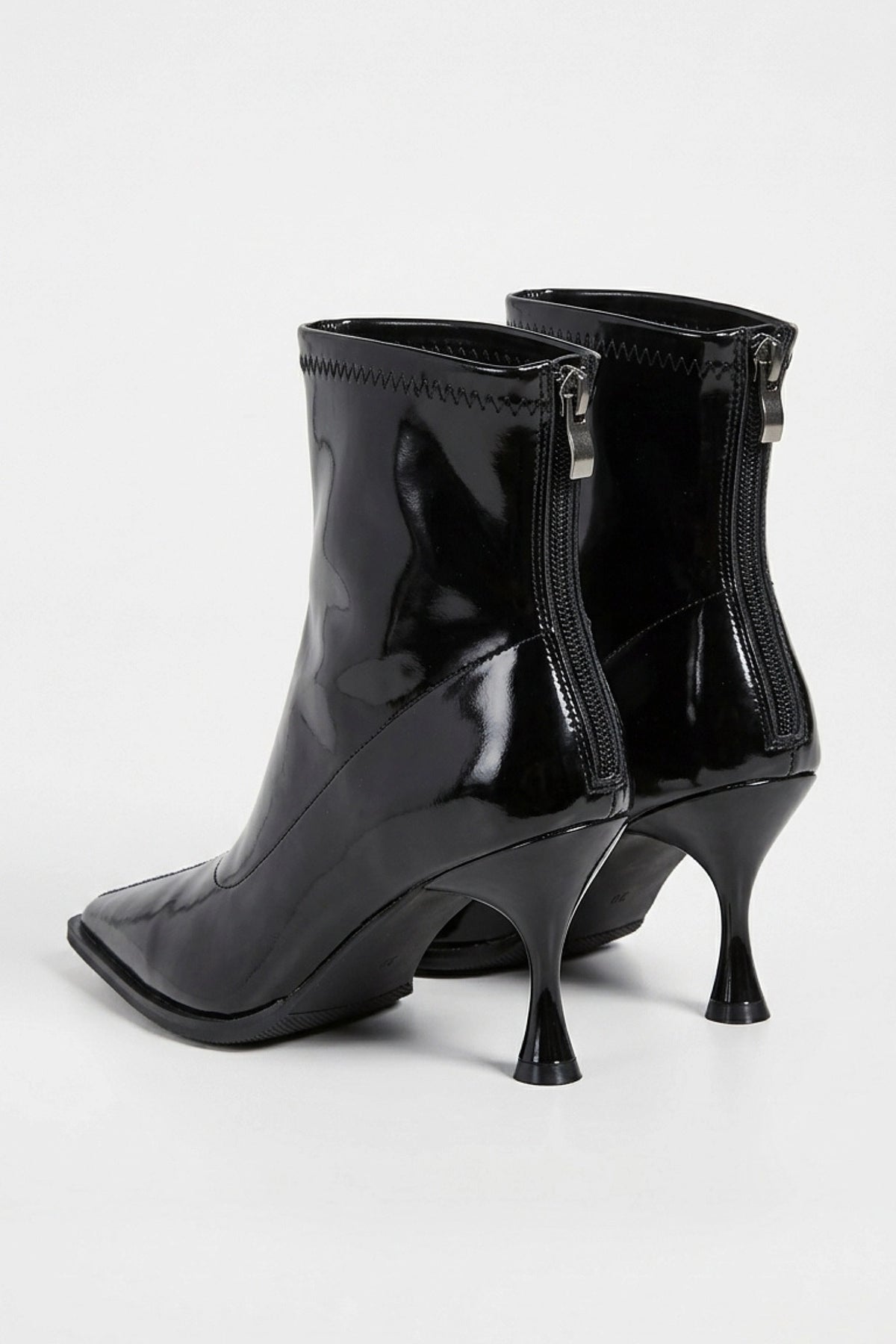 Women’s Pointed Toe High Heeled Ankle Boots with Back Zip