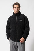 Men's Winter Warm Corduroy Padded Jacket with High Collar