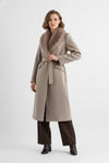 Caurelle | Women’s Long Coat with Faux Fur Collar