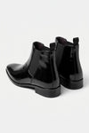 Men’s Easy Wear Glossy Leather Chelsea Boots with Low Heel