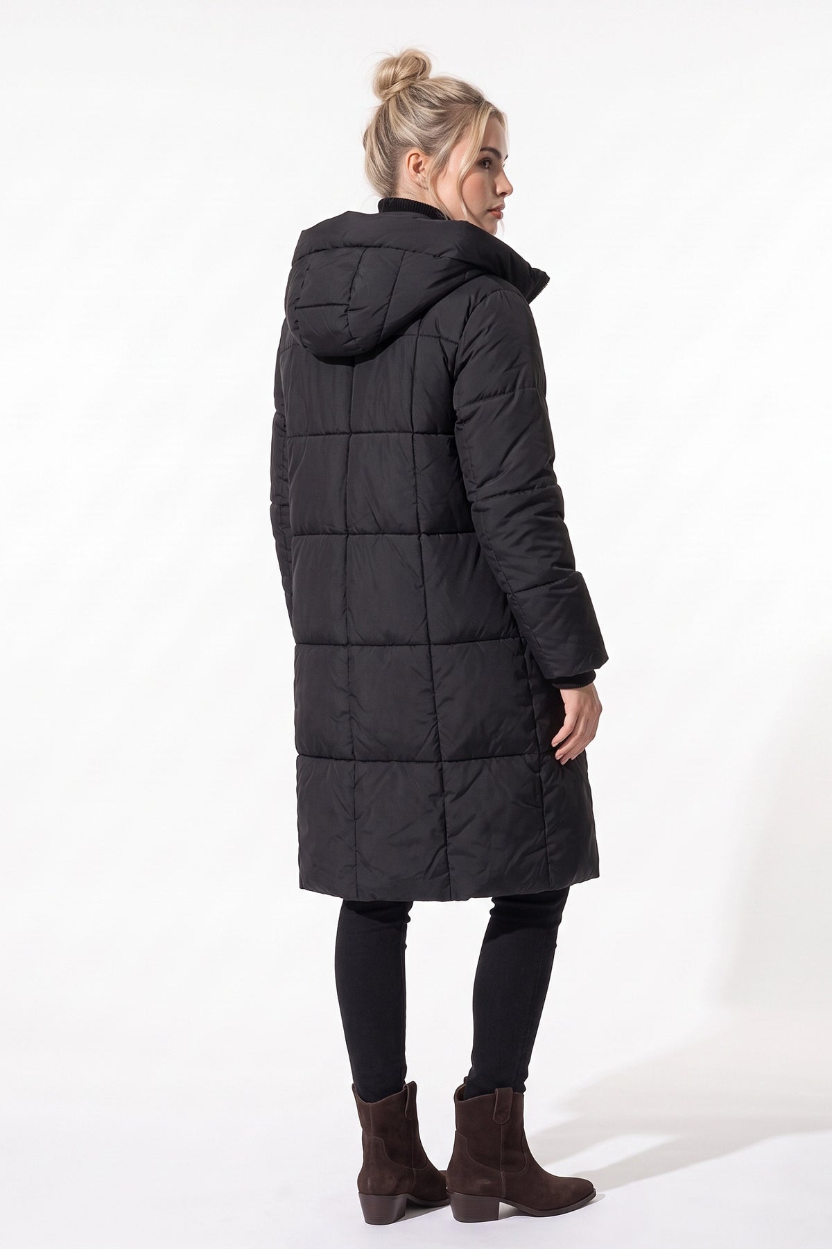 Women’s Winter Warm Longline Puffer Coat with Hood