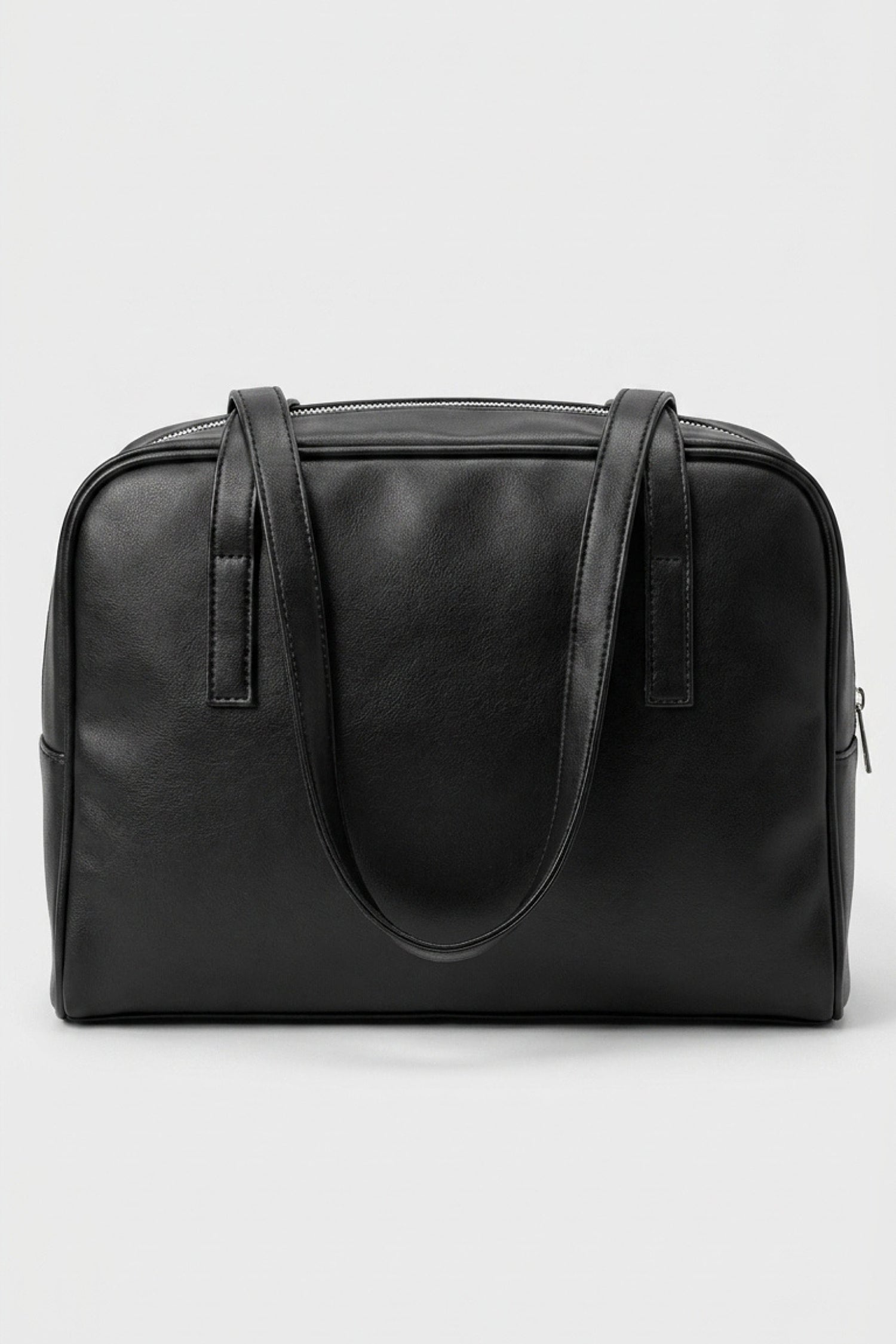 Women's Spacious Leather Shoulder Bag with Double Handle