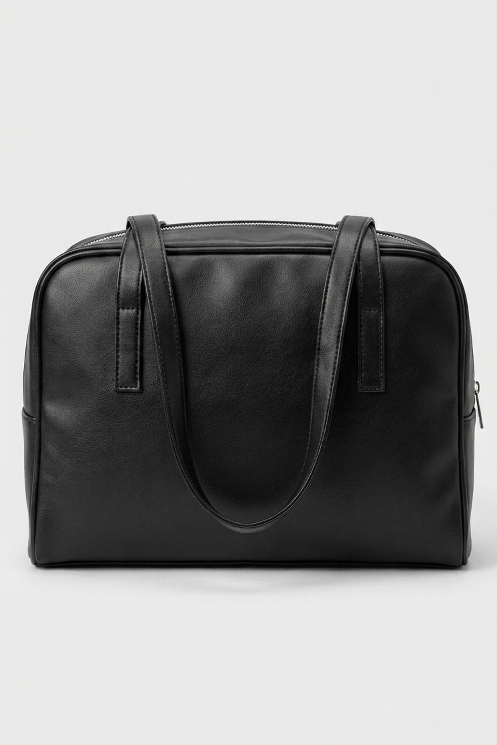 Women's Spacious Leather Shoulder Bag with Double Handle