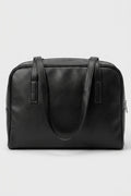 Women's Spacious Leather Shoulder Bag with Double Handle