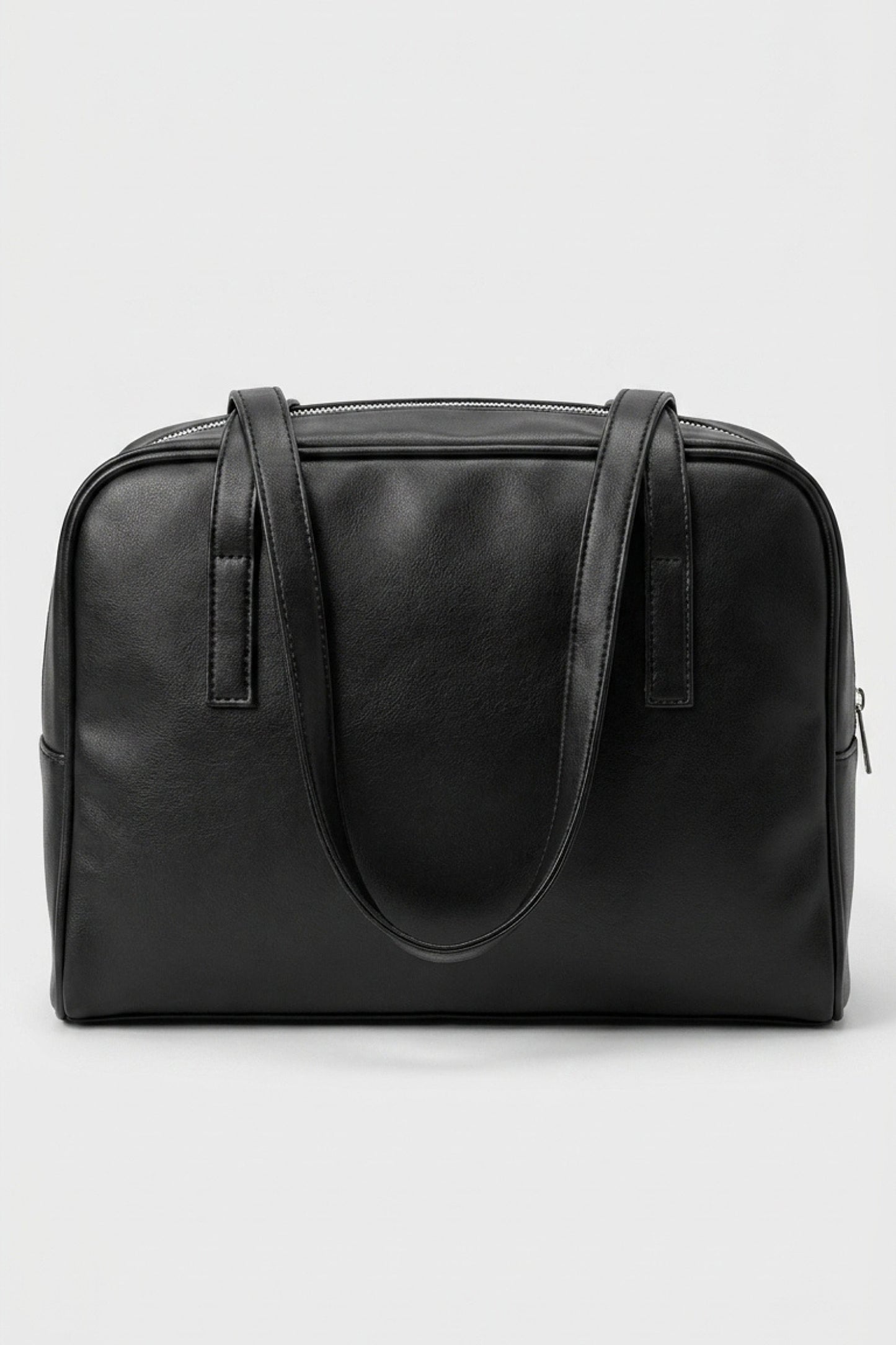 Women's Spacious Leather Shoulder Bag with Double Handle