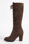Women's Winter Lace Up Suede Warm Knee High Boots