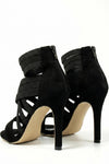 Caurelle | Women’s Black High Heel Elastic Fit Zip Closure
