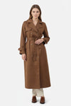 Caurelle | Women’s Long Belted Trench Coat – Elegant Classic Fit