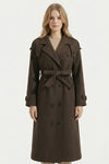Caurelle | Women’s Belted Double-Breasted Long Coat