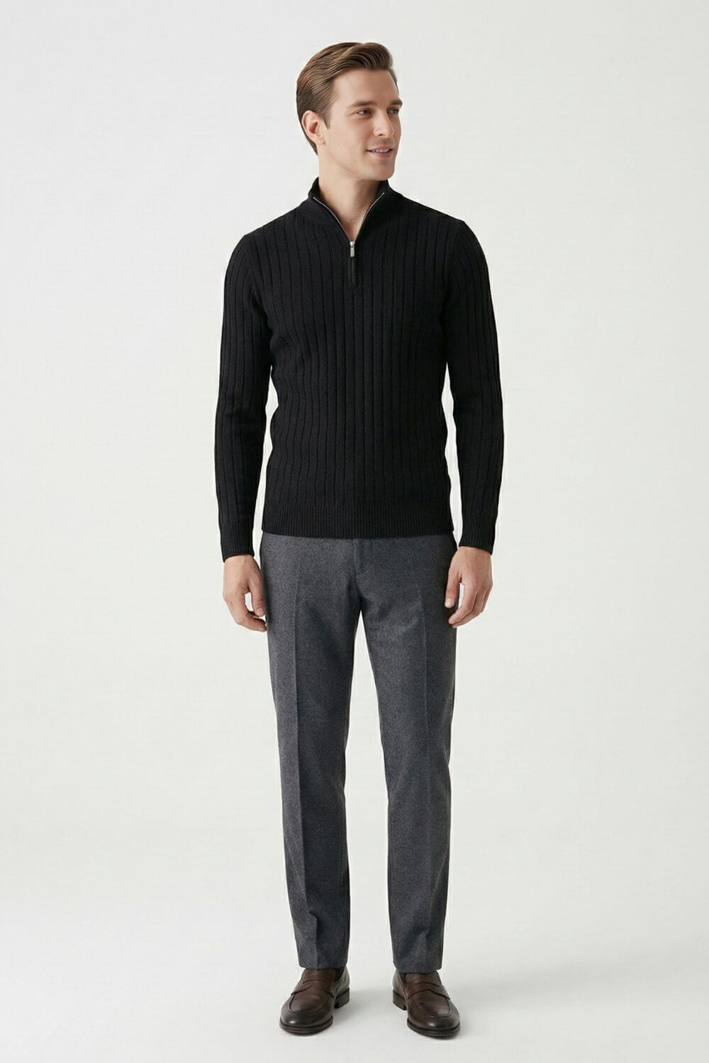 Caurelle | Men’s Ribbed Half-Zip Jumper