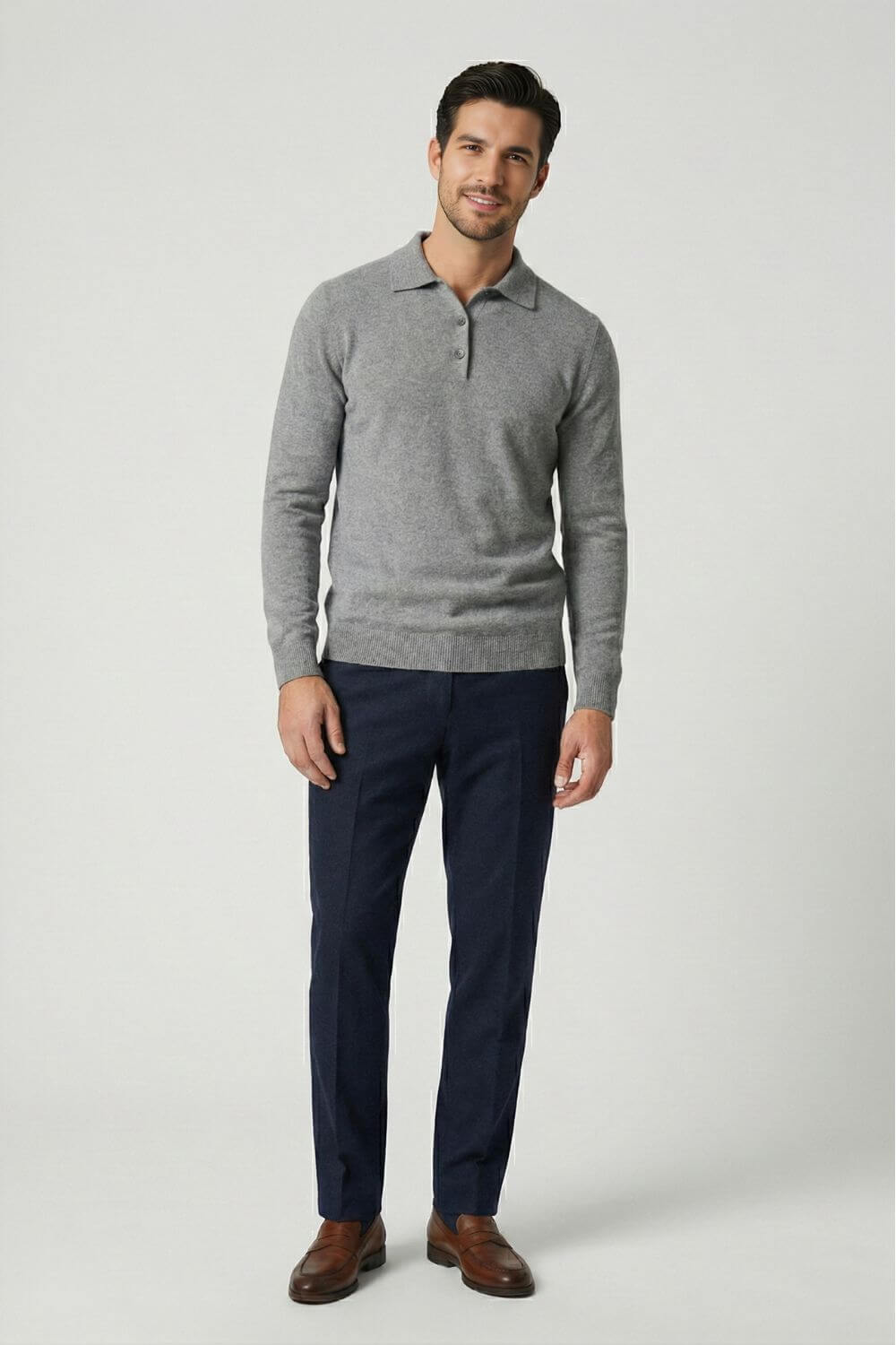 Caurelle | Men’s Long Sleeve Knitted Polo Jumper