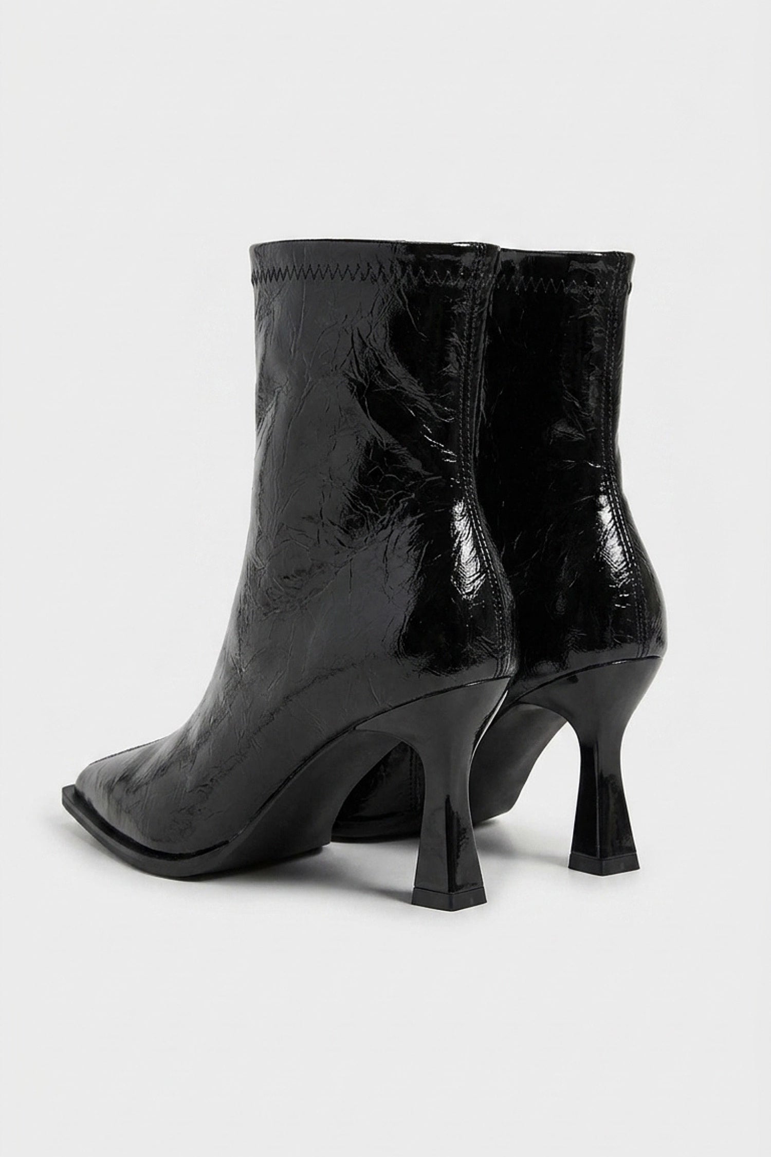 Women’s Leather Pointed Toe High Heel Ankle Boots with Side Zip