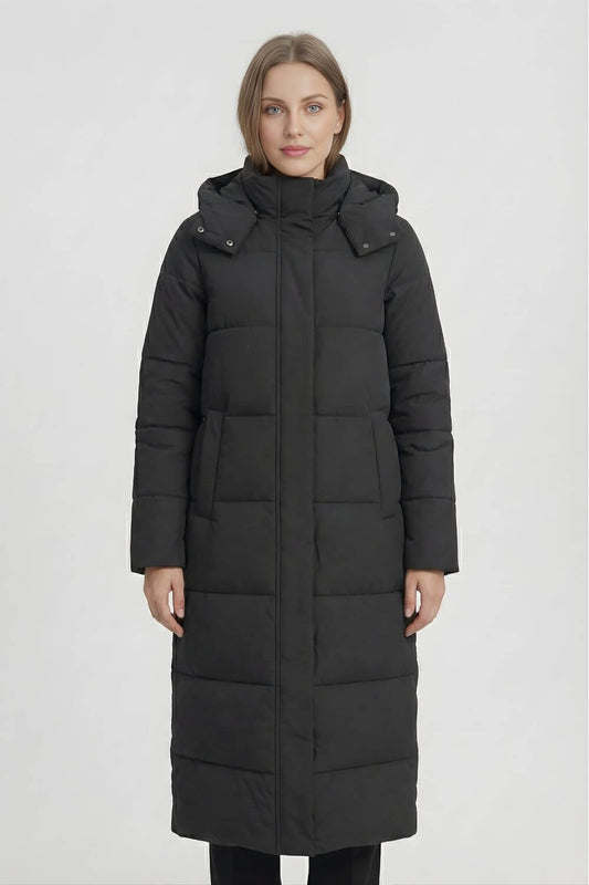 Caurelle | Women’s Long Puffer Coat - Hooded Winter Outerwear