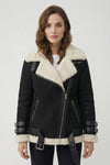 Caurelle | Women’s Faux Fur Lapel Jacket - Refined Belted Silhouette
