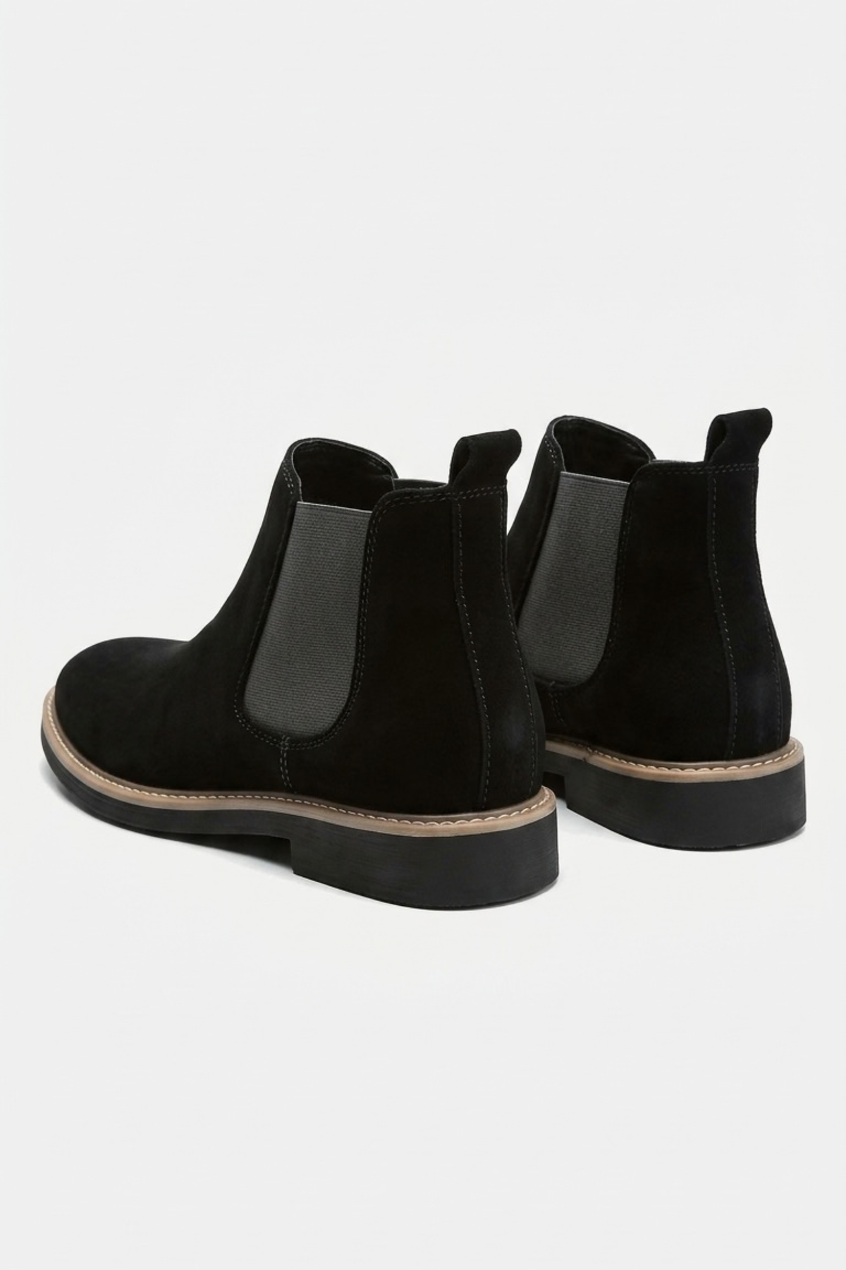 Men's Comfortable Suede Chelsea Ankle Boots with Low Heel